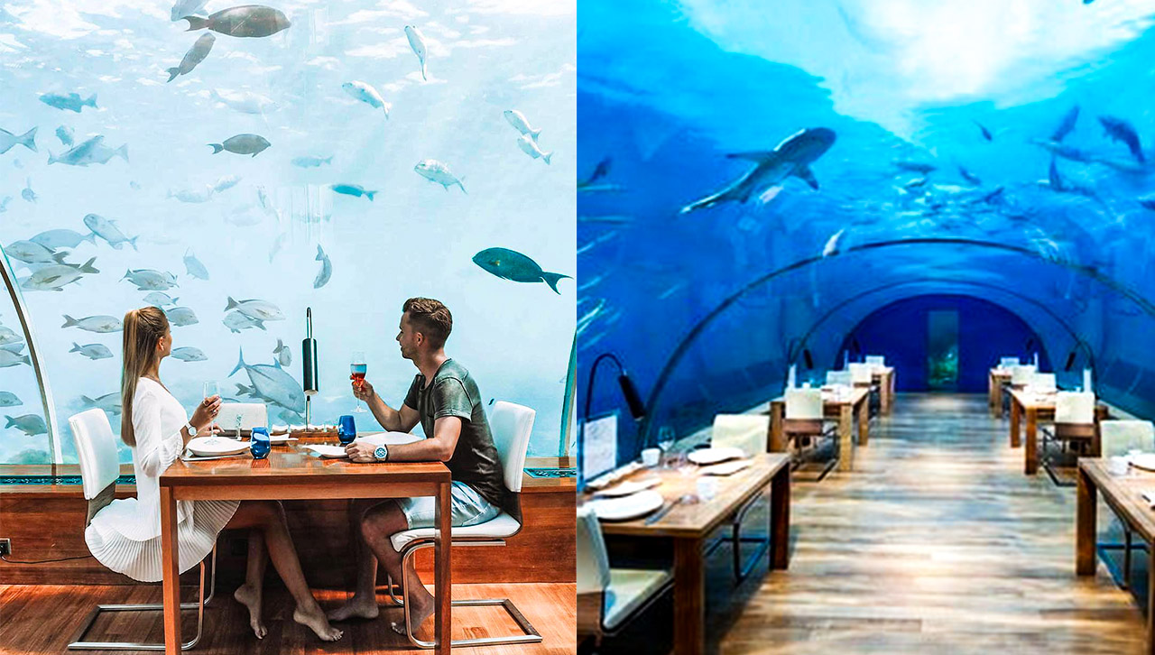 Ithaa undersea restaurant in the maldives