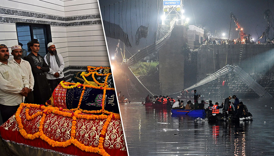 The death toll from Morbi Bridge collapse in India has risen to 141